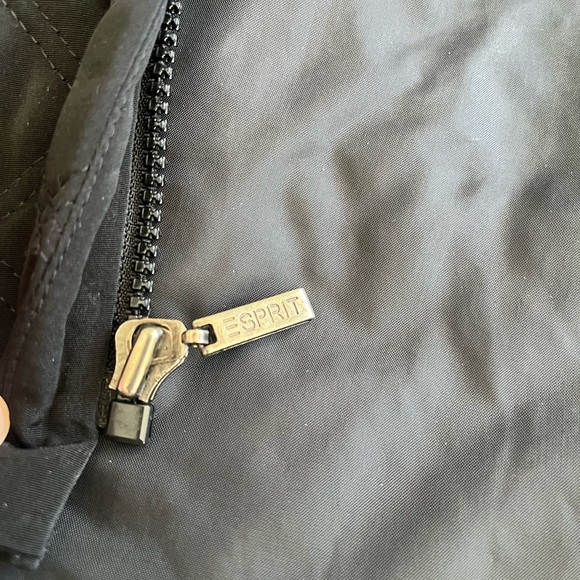 Esprit Women’s Quilted Collared Jacket Coat Black Zipper Size Large - Picture 9 of 12